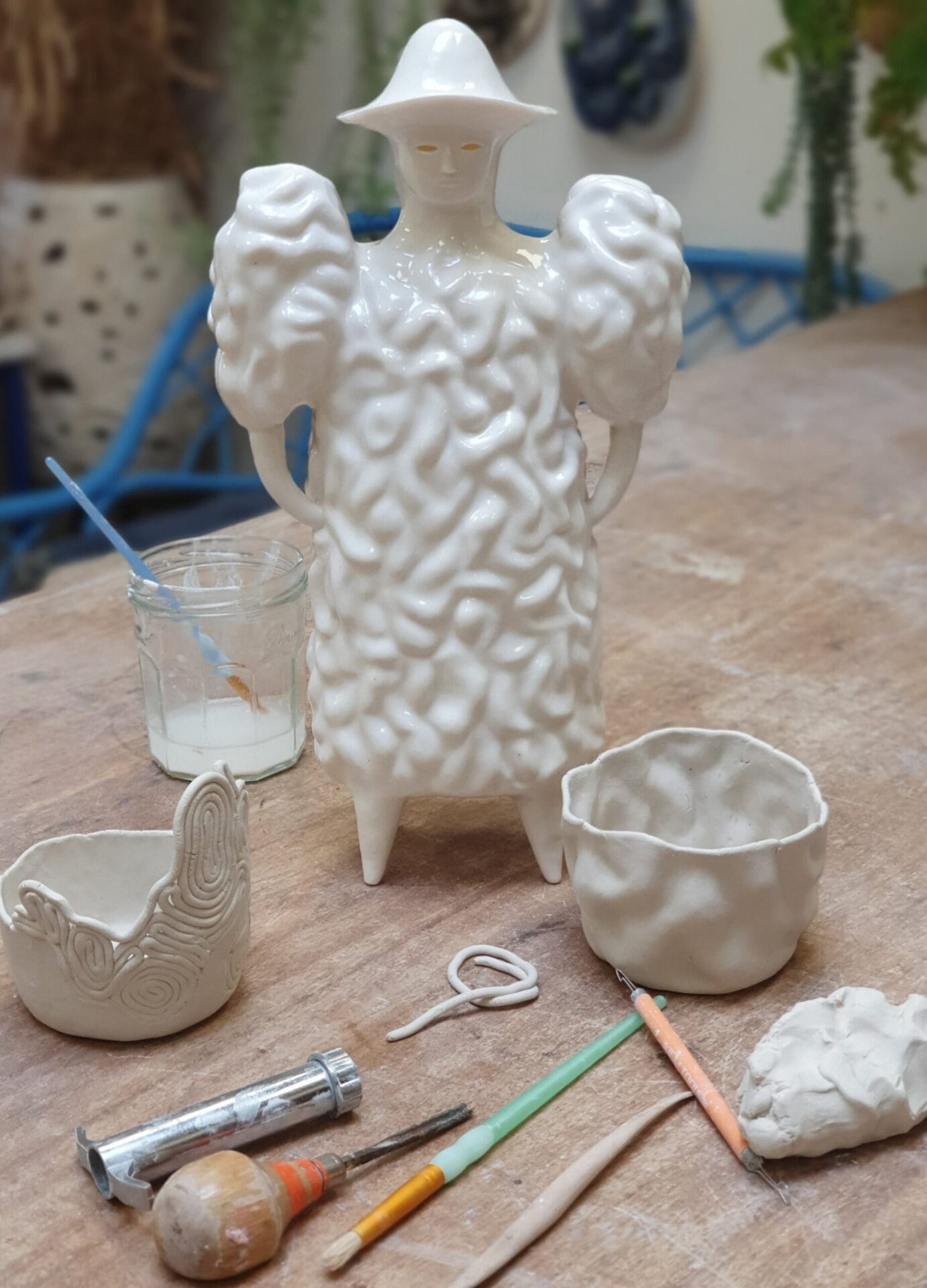A photo of Sophie Woodrow's porcelain figures