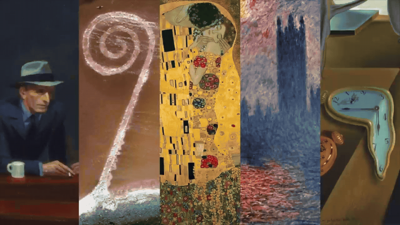 a gif of details of famous artworks