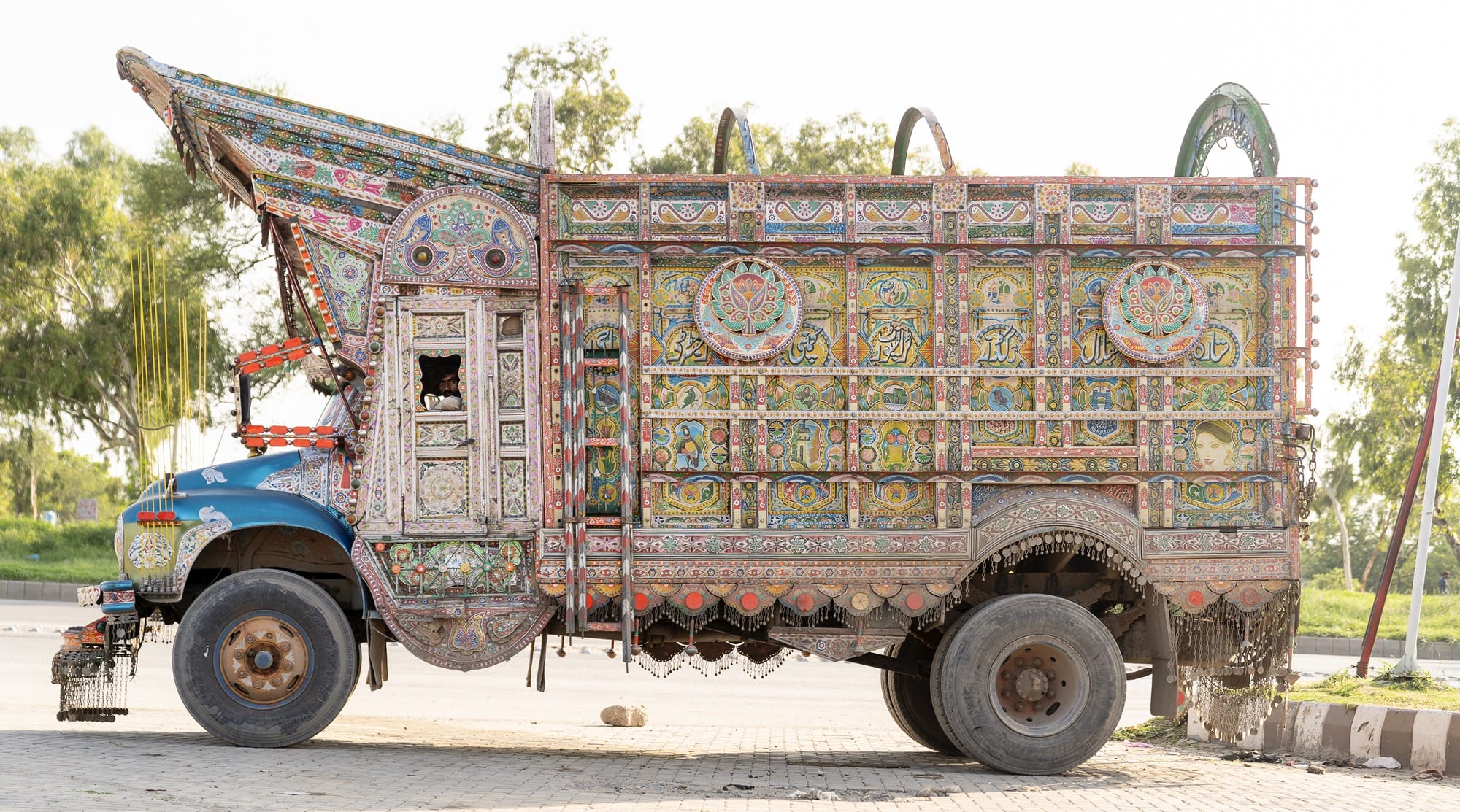 a colorfully painted dumptruck