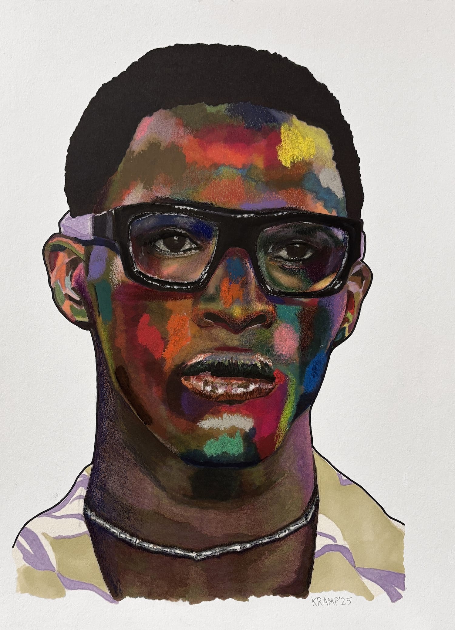 A colorful portrait of a man.