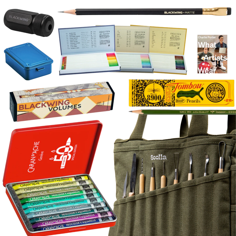 a collage of different artist's products and tools