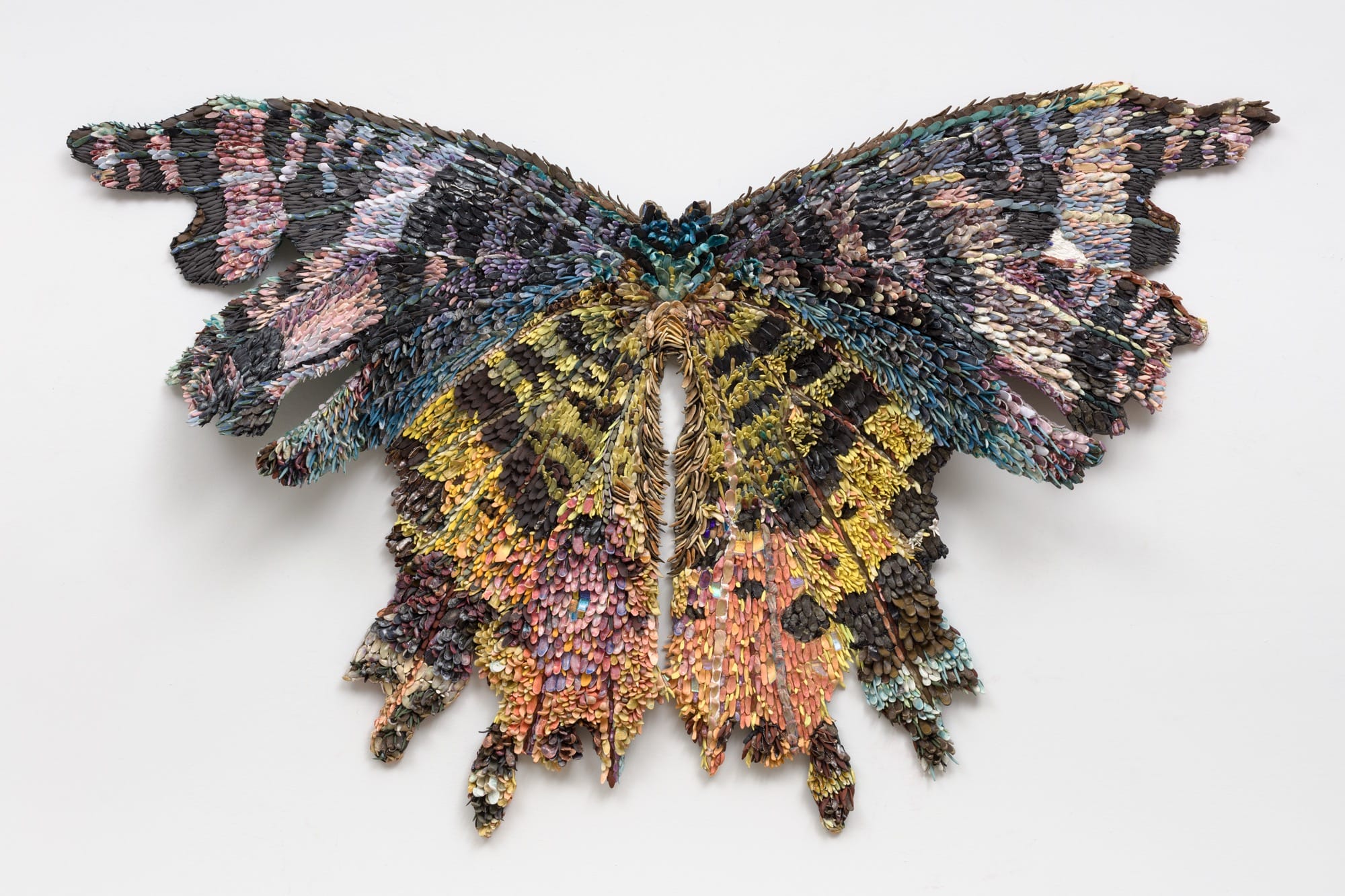 enormous patterned porcelain wings by Rebecca Manson