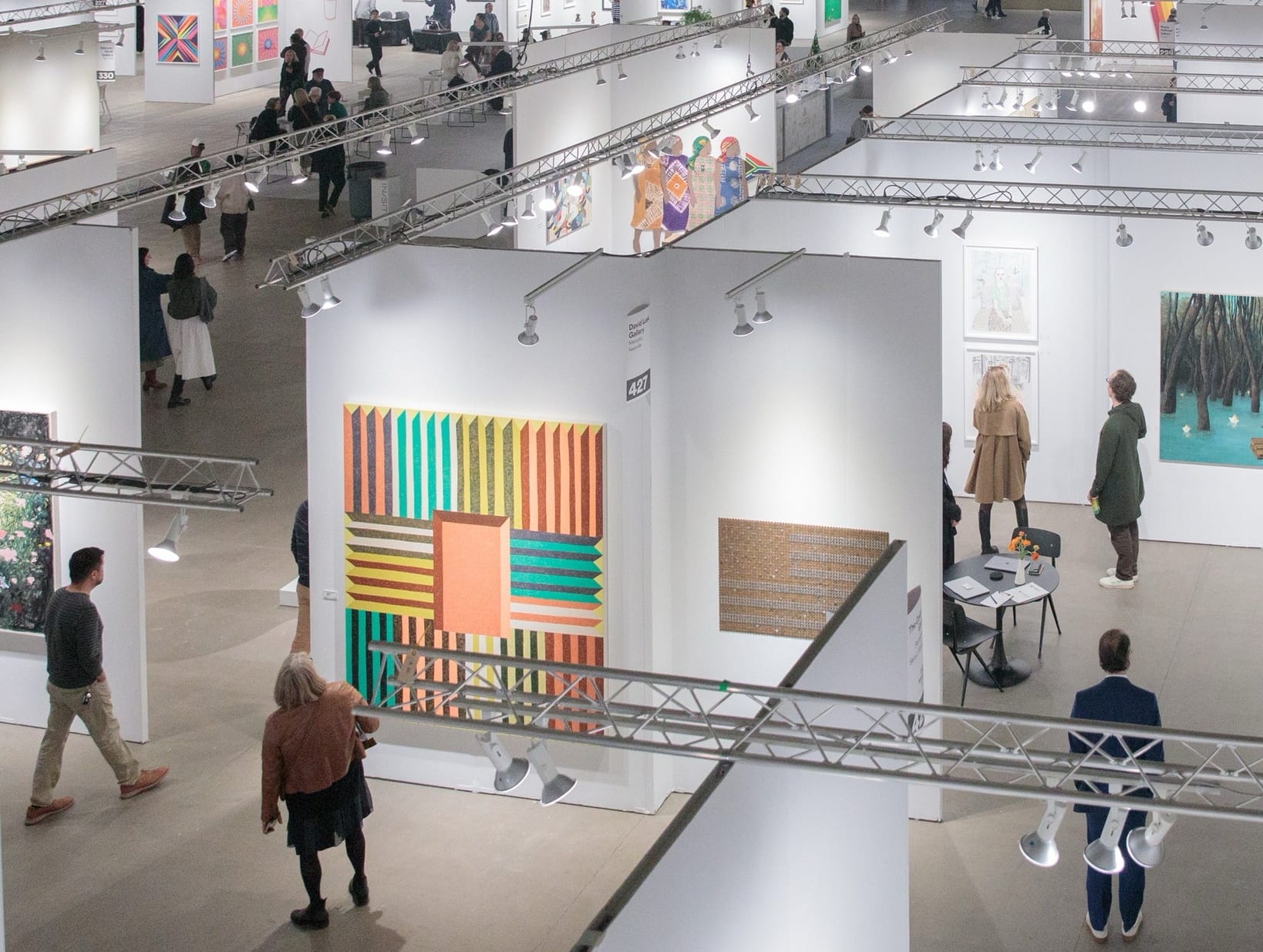 an aerial view of an art fair