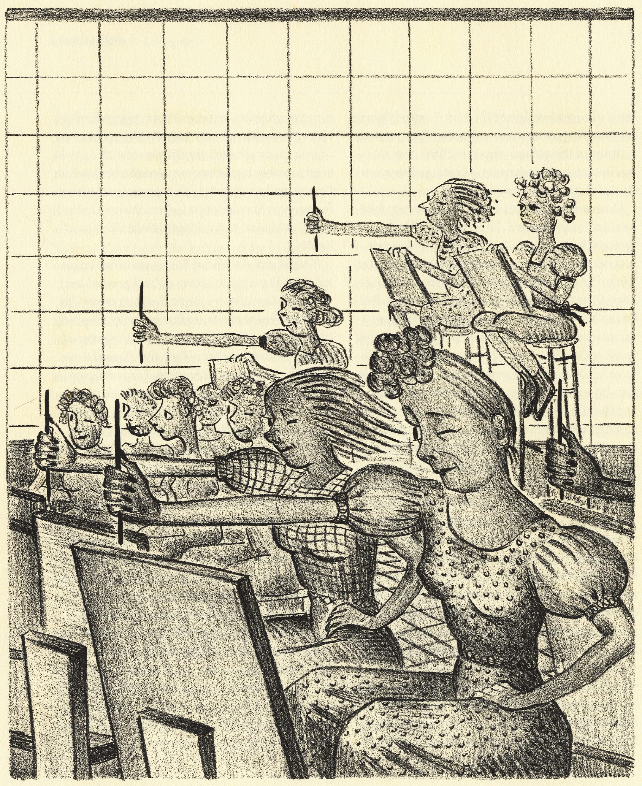 a drawing of children in a figure drawing class