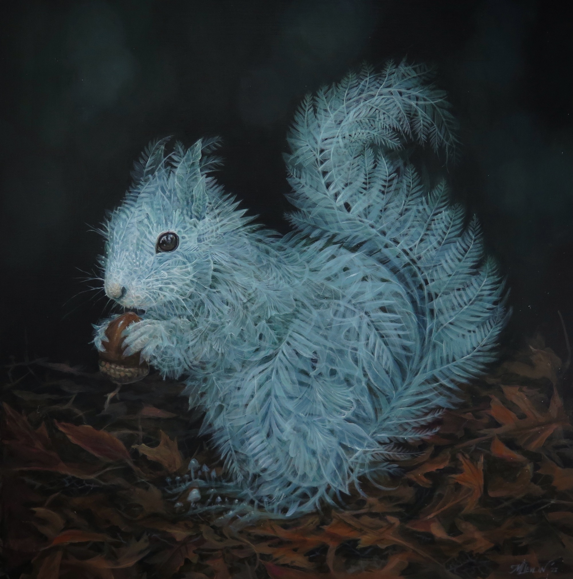 Spectral Fronds and Flowers Comprise Elegant Animals in Molly Devlin’s Paintings
